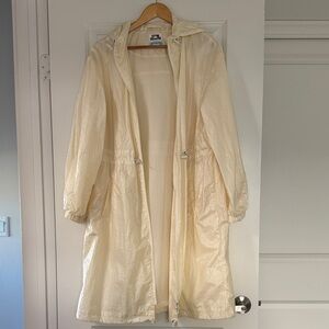 Women's Cream Hooded Rain Jacket